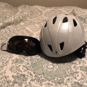 Ski helmet and goggles